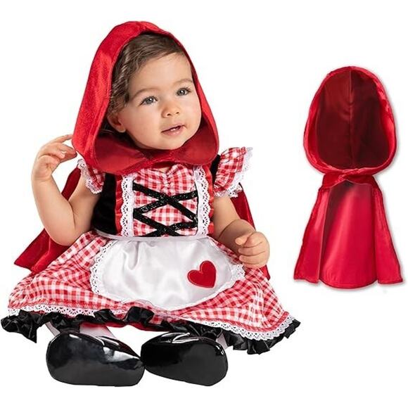 Spirit Halloween Baby Infant Little Red Riding Hood Halloween Costume 0-6 Months - Picture 6 of 12